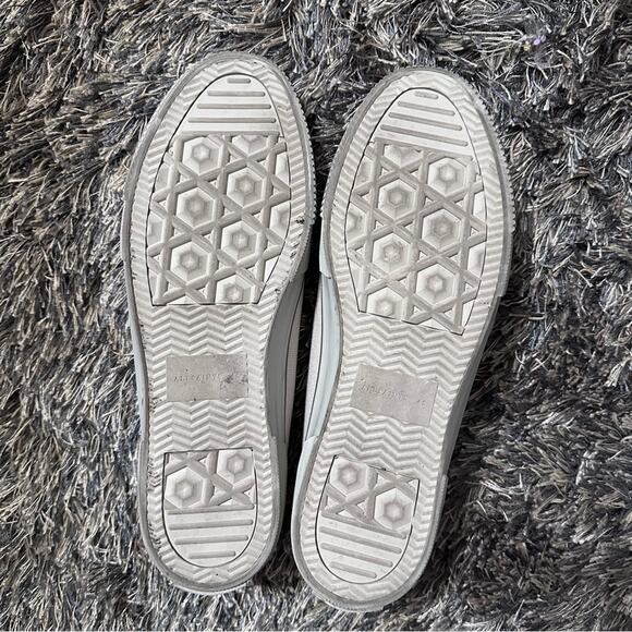 All Saints Cream Canvas Sneakers Classic Minimalist Design Women’s Size 12 - Picture 9 of 10